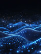 © Wasin Arsasoi - Cosmic Waves: An abstract background image of glowing blue particles forming dynamic waves against a dark background. It evokes a sense of otherworldly beauty and futuristic technology.
