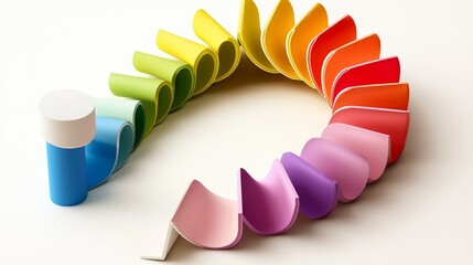 Poster - Colorful Vortex Dynamic Composition of Spiral Shapes and Curved Elements