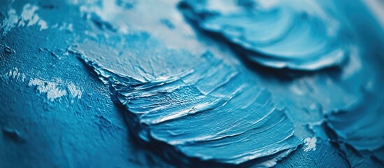 Poster - blue textured abstract background with thick paint strokes and layers showcasing artistic details an