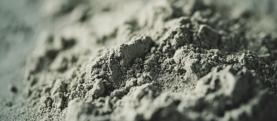 Poster - Close-up view of fine gray powder texture on a surface with an out-of-focus background and ample copy space for overlay text
