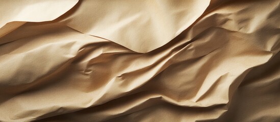 Poster - Creased beige paper texture background with soft shadows and highlights suitable for various design applications Copy Space