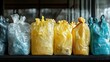 © Tyrah - Colorful garbage bags lined up in a storage area, showcasing waste management practices and urban life
