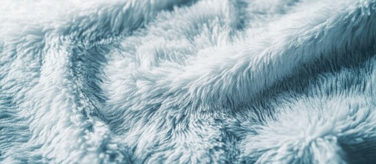 Poster - Soft blue textured fleece fabric background with depth details and gentle folds, ideal for textile design and home decor, Copy Space