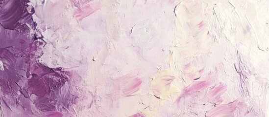 Poster - Abstract textured oil paint background in soft pastel shades of pink and white with visible brush strokes and thick paint application. Copy Space