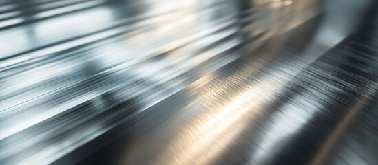 Poster - abstract metallic surface with reflected light rays and smooth brushed texture suitable for backgrou