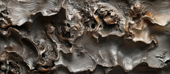Poster - Textured abstract surface of dark wood with rich natural patterns and swirls suitable for backgrounds and design elements. Copy Space