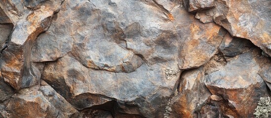 Poster - Textured surface of weathered rocks with earthy tones and rough edges suitable for background design or natural themes Copy Space