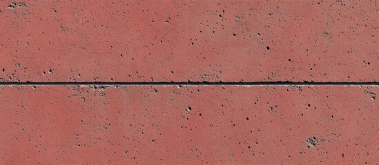 Poster - Textured red concrete surface with a visible joint line and scattered imperfections suitable for architectural backgrounds or design elements. Copy Space