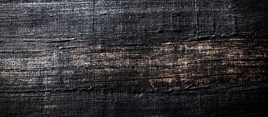 Poster - Textured black wooden surface with subtle highlights and grain details suitable for background use. Copy Space available.