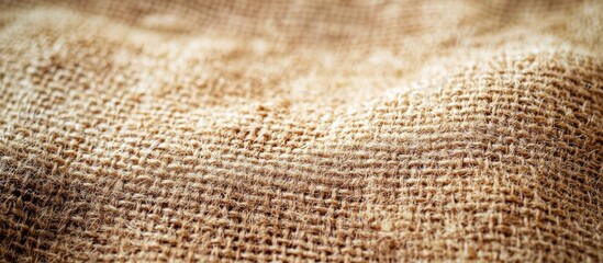 Poster - Close-up texture of natural burlap fabric showing woven pattern and earthy tones suitable for background use Copy Space