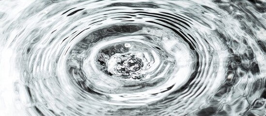 Poster - water ripples creating concentric circles in clear liquid surface with light reflections and abstrac