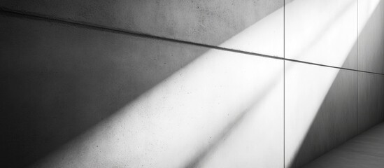 Poster - Concrete wall with diagonal shadow lines and light reflection highlighting texture and detail Copy Space