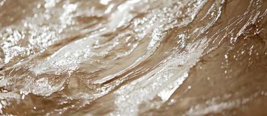 Wall Mural - Abstract close-up of flowing water with reflections highlighting textures and patterns suitable for backgrounds and digital design, Copy Space