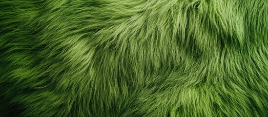Poster - Green Fur Texture Background with Soft and Fluffy Appearance Ideal for Design Use Copy Space