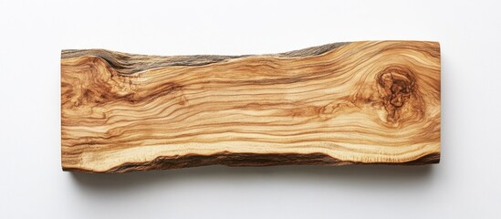 Poster - Natural wooden board with unique grain patterns on white background suitable for various creative applications Copy Space