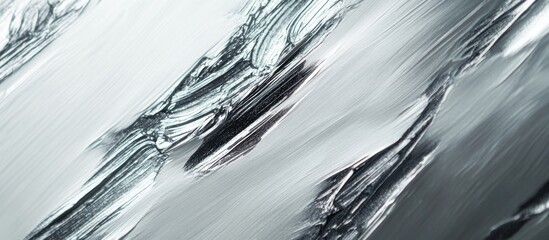 Poster - Abstract textured glass surface with flowing linear patterns in grayscale palette