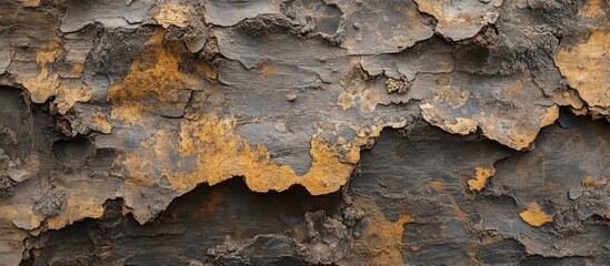 Poster - Textured surface of weathered metal with rust and peeling paint in brown and gray tones suitable for backgrounds and design elements Copy Space