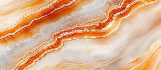 Aufkleber - Abstract orange and white marble texture with fluid pattern design.