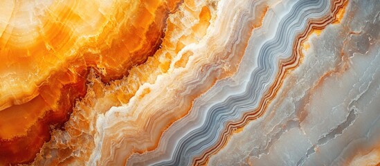Poster - Colorful abstract patterned stone texture with swirls of orange, gray and white tones suitable for backgrounds and design projects Copy Space