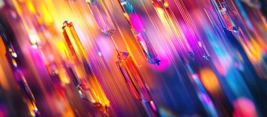 Fototapete - Colorful abstract background with light reflections and crystal elements creating a vibrant and dynamic visual pattern Copy Space