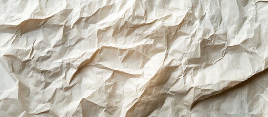 Poster - Crumpled light beige paper texture with deep folds and creases suitable for background and design purposes Copy Space