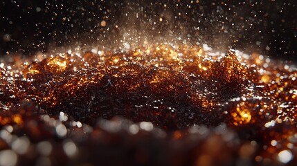 Poster - Glowing embers, dark background, sparks, fire, abstract art, for website header