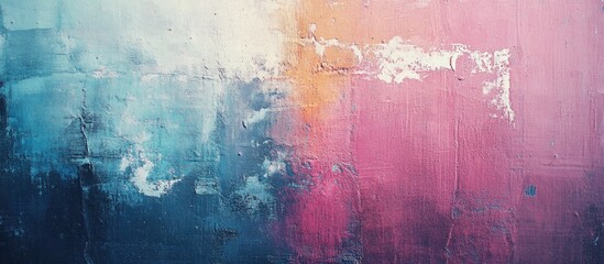 Poster - textured abstract background with blue pink and white hues displaying paint streaks and variations s