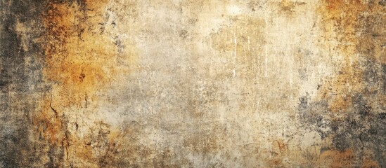 Poster - Abstract textured background with old weathered concrete wall featuring peeling paint and rust accents suitable for design projects Copy Space