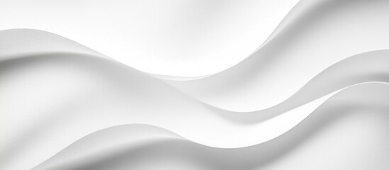 Poster - White abstract wave texture background with smooth folds and layers copy space