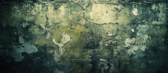 Poster - Aged concrete wall with peeling paint texture and dark stains