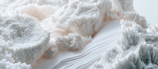Poster - Close-up of textured fabric with intricate patterns and soft colors