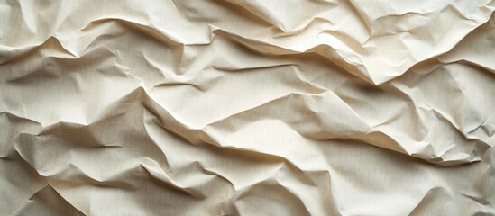 Poster - Crumpled textured paper background with soft beige color suitable for various design applications Copy Space