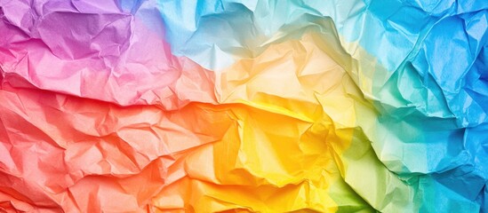 Poster - Colorful Gradient Crumpled Paper Texture Background with Copy Space