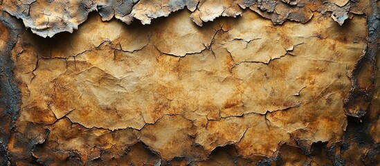 Poster - Texture of Rusty and Weathered Metal Surface with Peeling Paint Layers