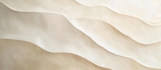 Poster - Abstract layers of translucent beige fabric texture with soft, flowing curves and gentle gradient lighting.