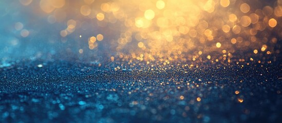 Aufkleber - abstract bokeh background with blue and yellow light particles and texture