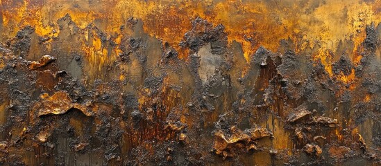 Poster - Abstract textured background with orange and brown hues and rugged surface details