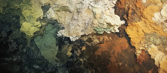 Poster - Abstract textured stone surface with earthy tones and rough layered pattern