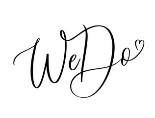 Wall Mural - we do - vector calligraphic inscription with smooth lines.