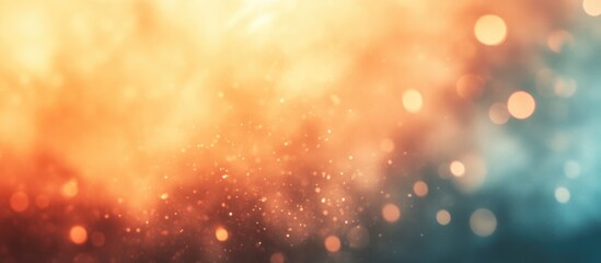 Aufkleber - abstract bokeh background in warm and cool tones with copy space
