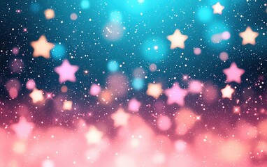 Aufkleber - Colorful abstract background filled with stars and soft bokeh effects.