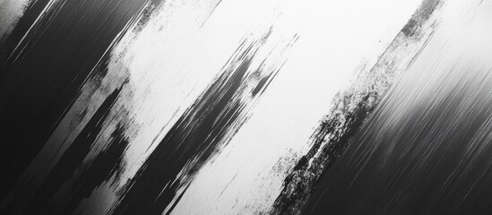 Poster - Abstract Black and White Grunge Texture with Dynamic Brush Strokes
