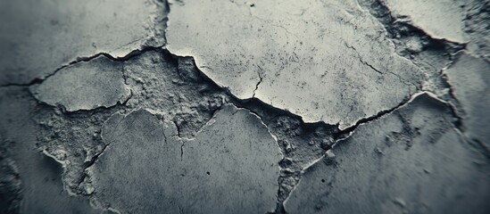 Poster - Cracked Concrete Texture with Rough Surface and Dark Shadows