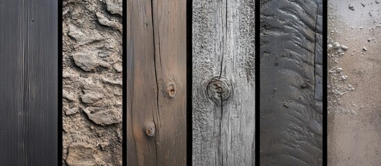 Poster - Wood and Stone Texture Panels with Diverse Surface Patterns and Textures Collection