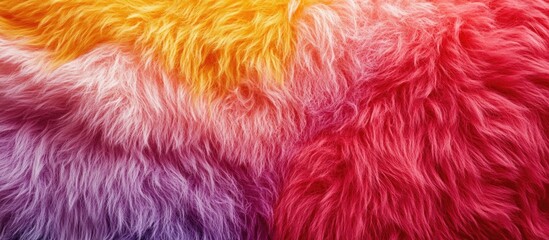 Poster - Colorful Faux Fur Texture in Orange, Purple, and Red Hues with Fluffy Surface