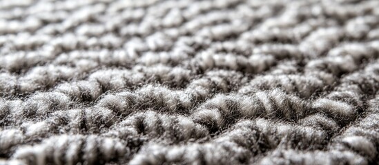 Poster - Close-up of textured gray carpet surface with looped fibers