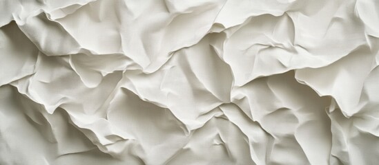 Poster - Crumpled white paper texture background with random folds