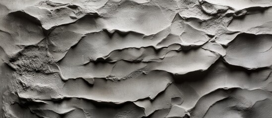 Poster - Close-up of textured gray clay surface with layered patterns