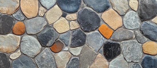 Sticker - Colorful irregular stone wall texture with various sizes and shapes