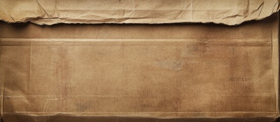 Poster - Vintage brown paper texture with distressed edges and folds, horizontal orientation, suitable for background and design projects